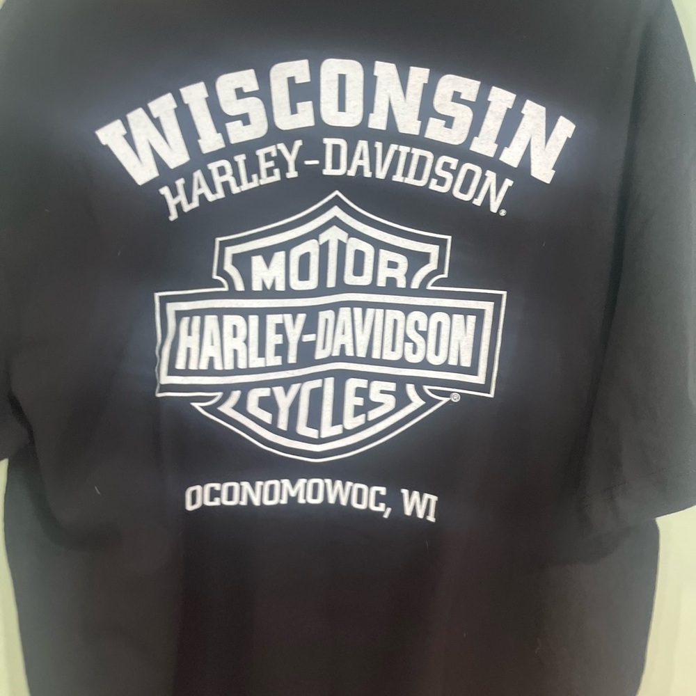 NWTHarley-Davidson Black Tee with White Skull Round Logo - Picture 6 of 9